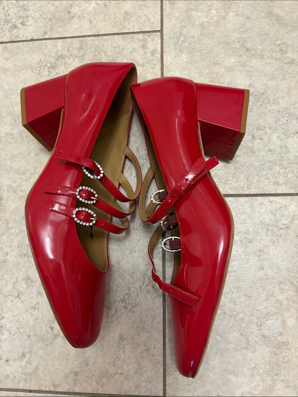 Reformation Red Patent Mary Jane Pumps - Picture 3 of 15